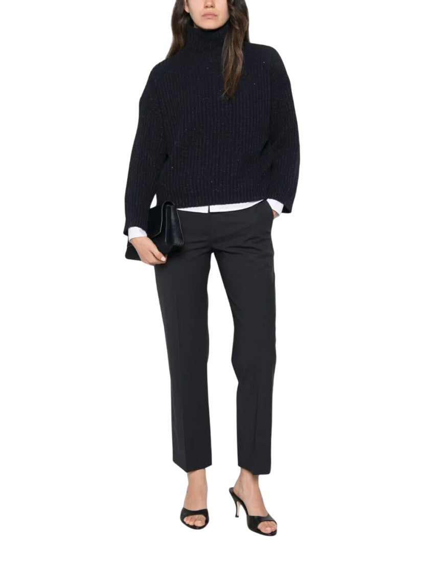 Black Tailored Flat Front Pants 3