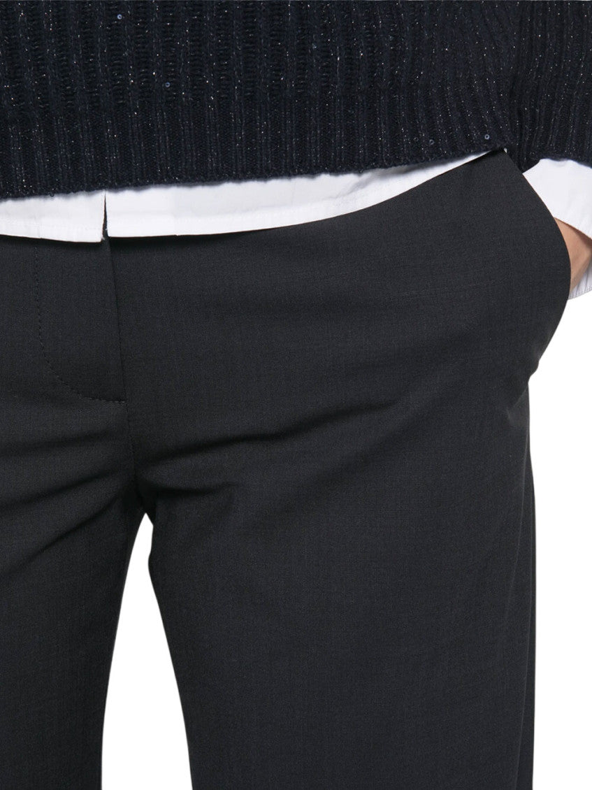 Black Tailored Flat Front Pants 5