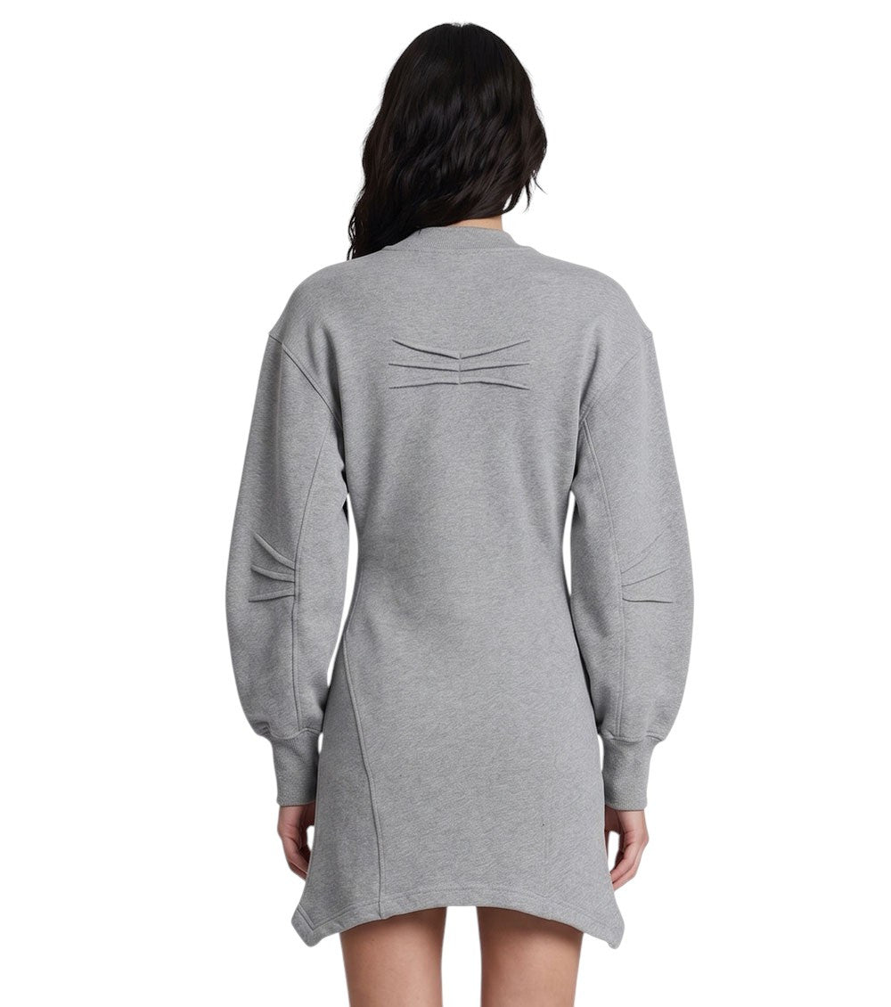 Grey Crew Neck Mini Dress 2