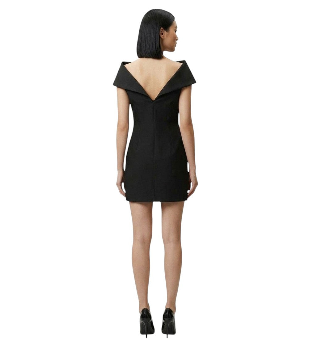 Black Boat Neck Mini Dress 4