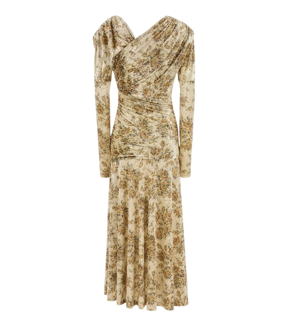 Beige Floral Maxi Dress 2