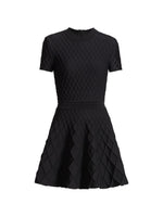 Black Textured Crew Neck Mini Dress 1