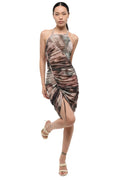 Multicolor Printed Halter Neck Mini Dress 1