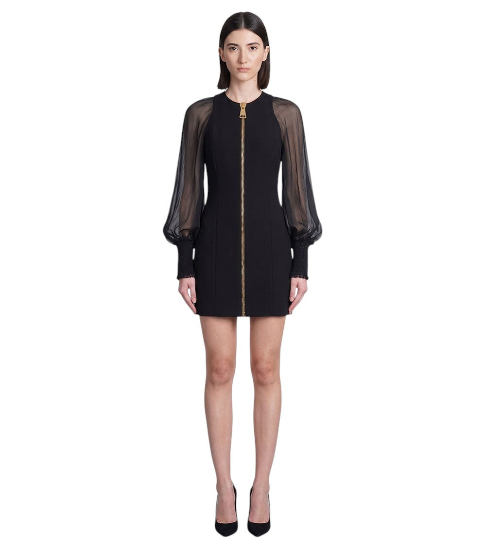 Black Round Neck Mini Dress 1