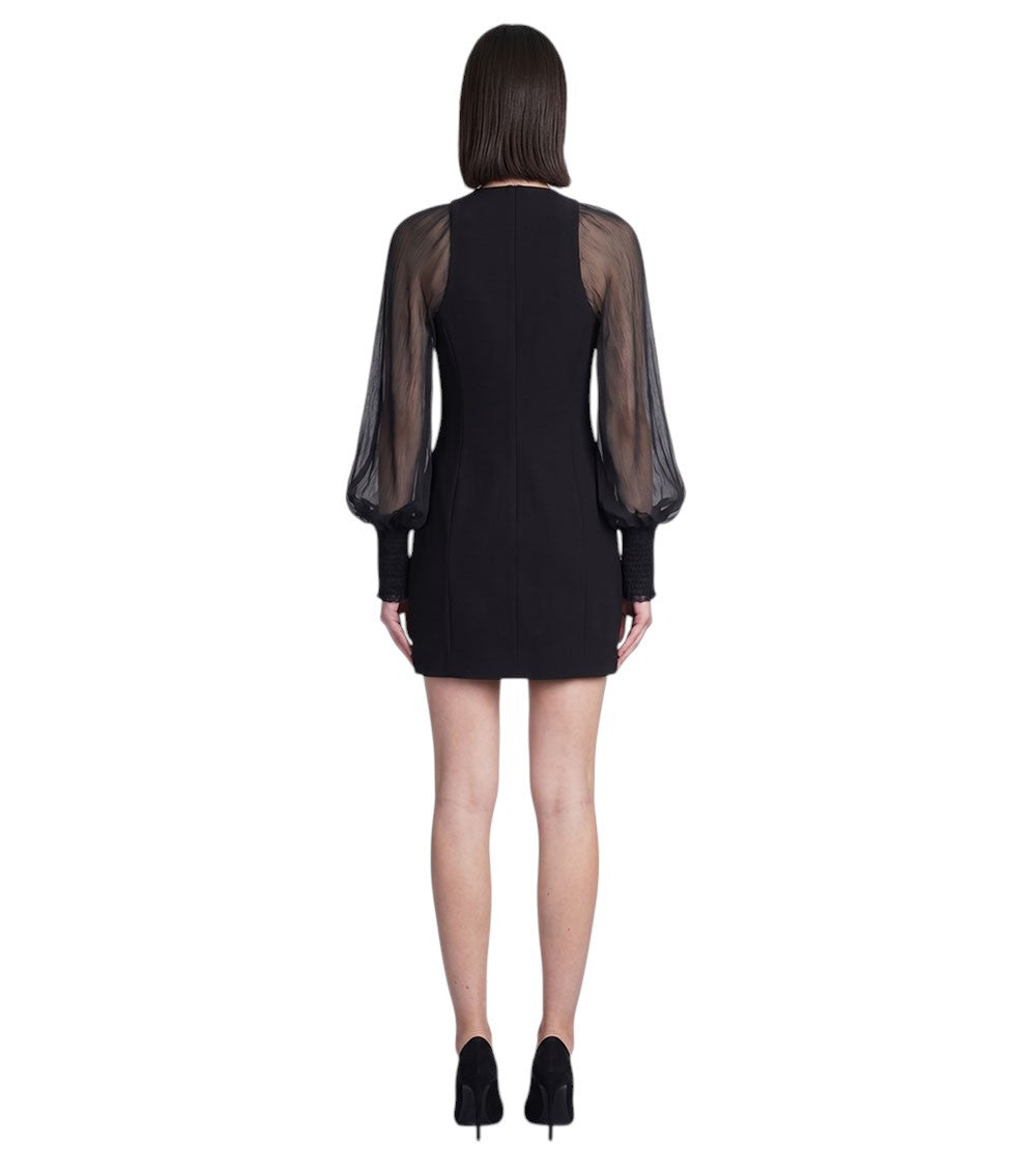 Black Round Neck Mini Dress 2