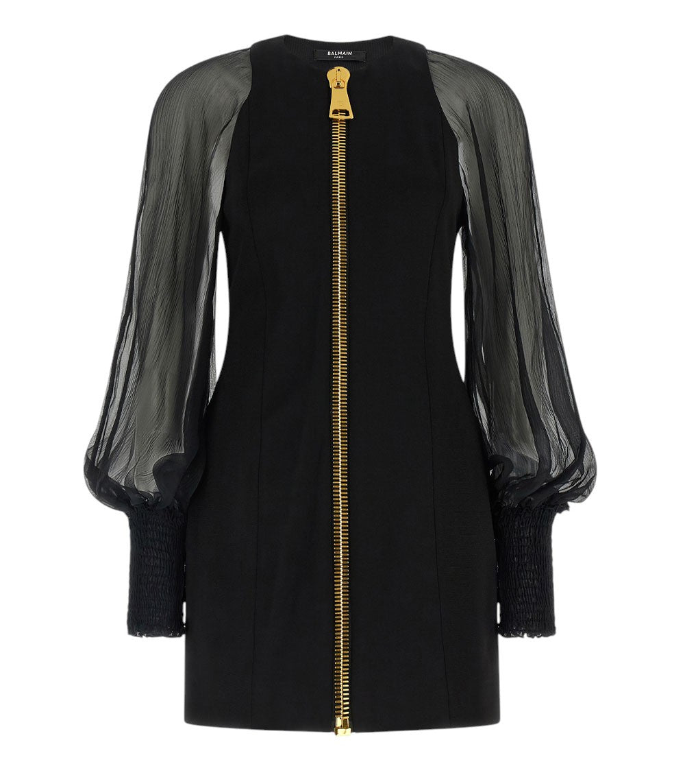 Black Round Neck Mini Dress 3