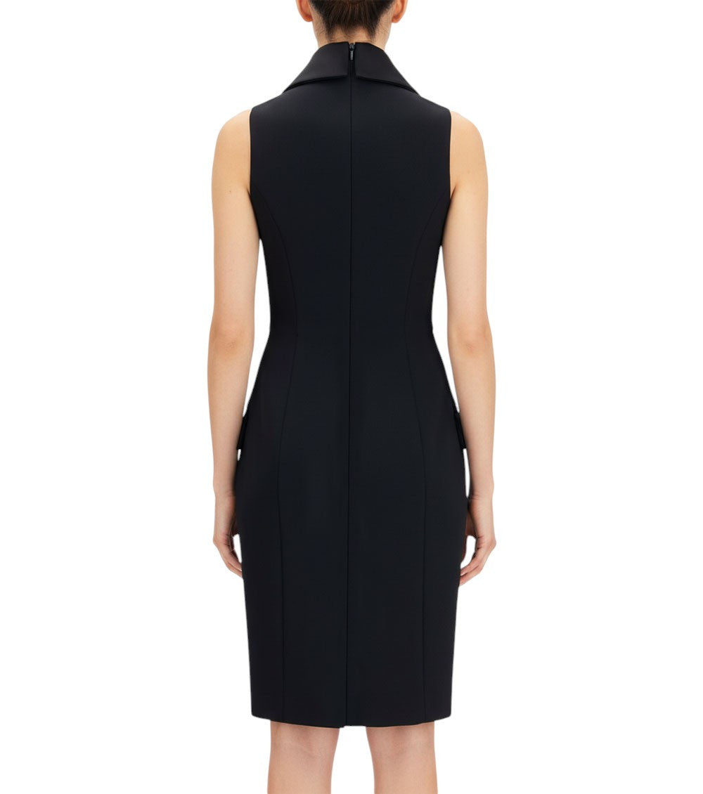 Black Shawl Lapel Mini Dress 2