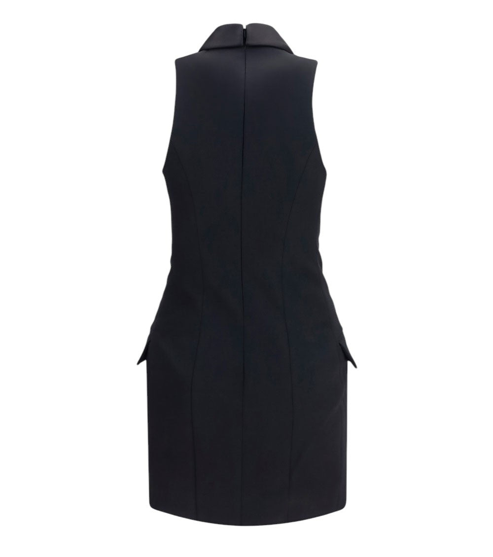 Black Shawl Lapel Mini Dress 4