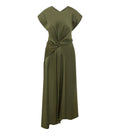 Green V Neck Midi Dress 1