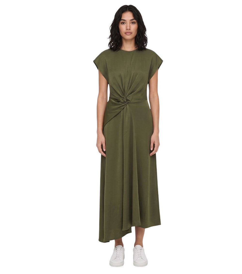 Green V Neck Midi Dress 3