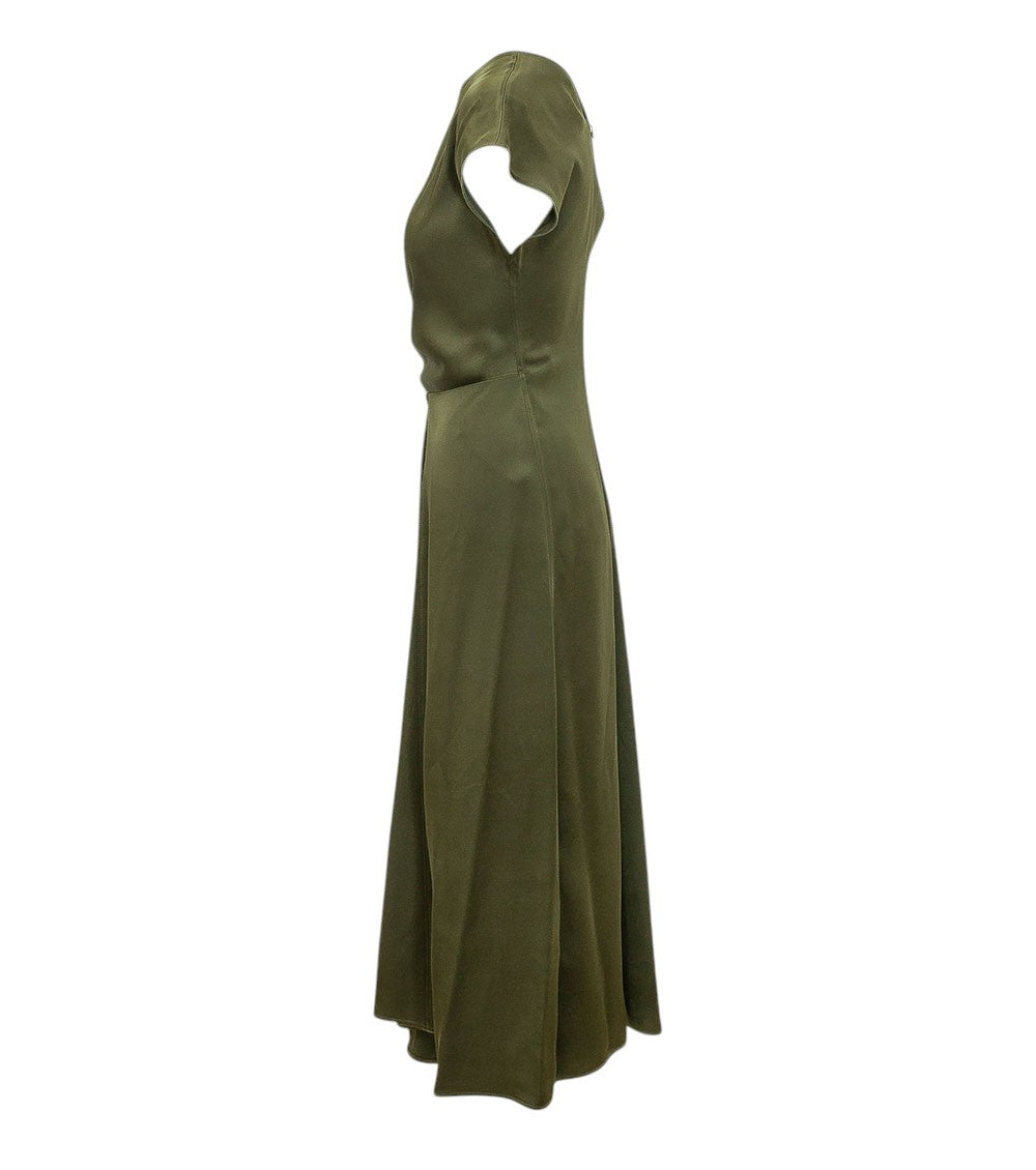 Green V Neck Midi Dress 5