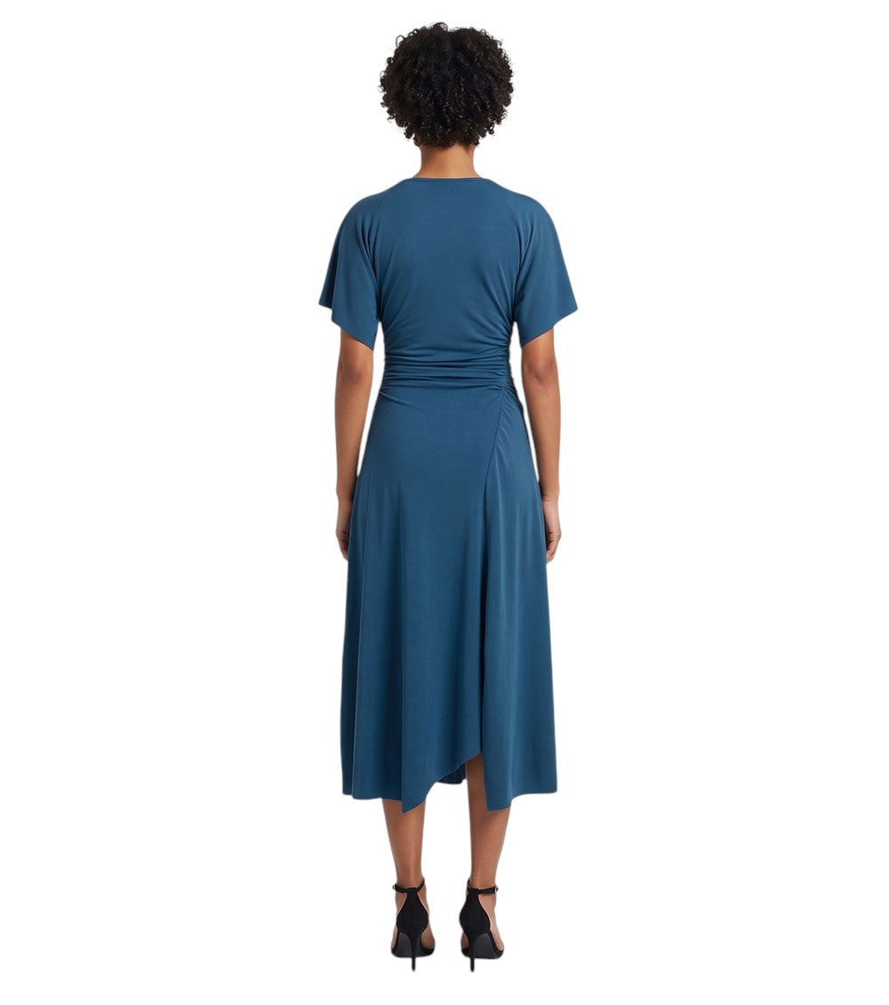 Blue Boat Neck Maxi Dress 4