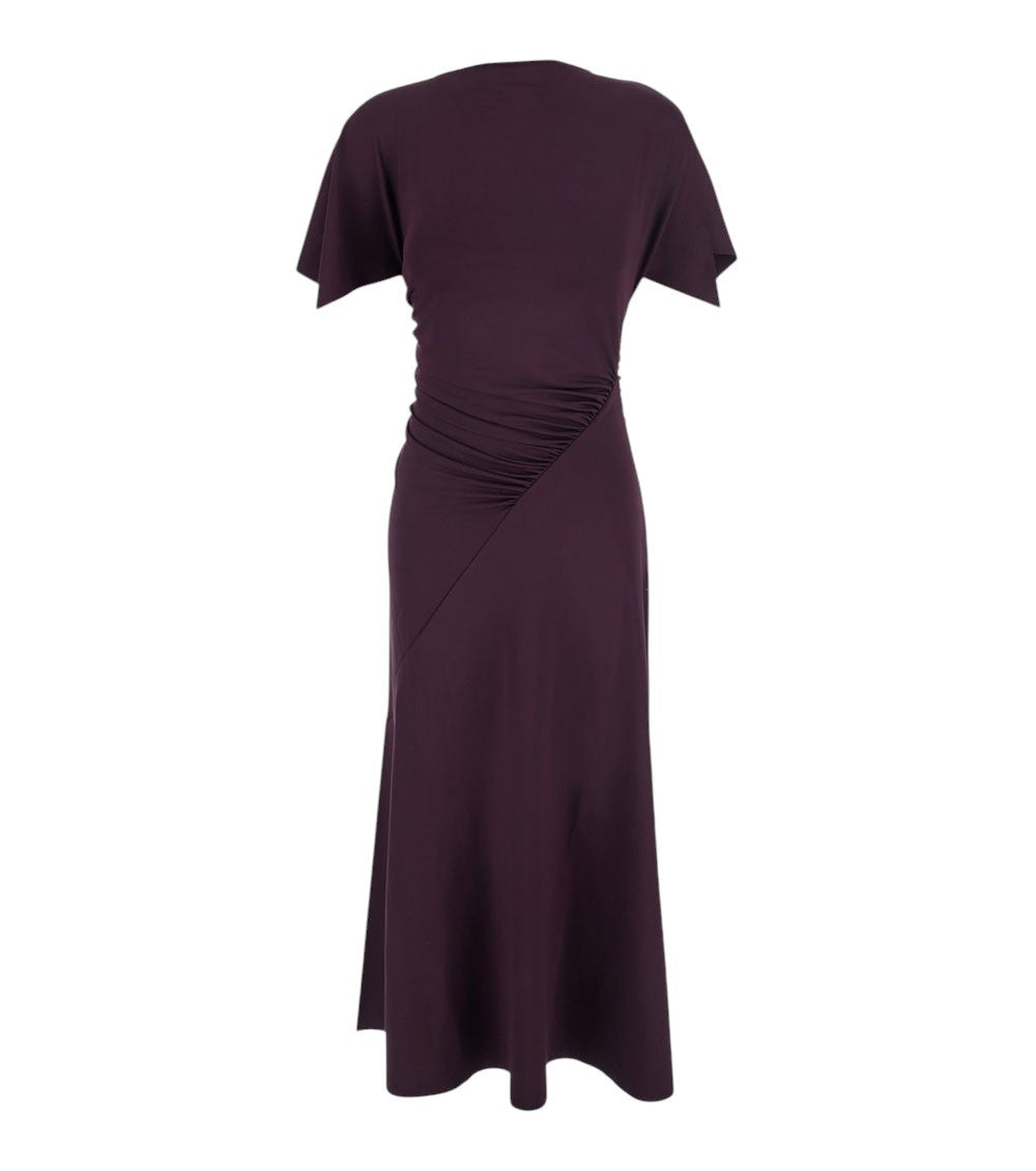 Dark Purple Boat Neck Maxi Dress 1