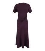 Dark Purple Boat Neck Maxi Dress 1