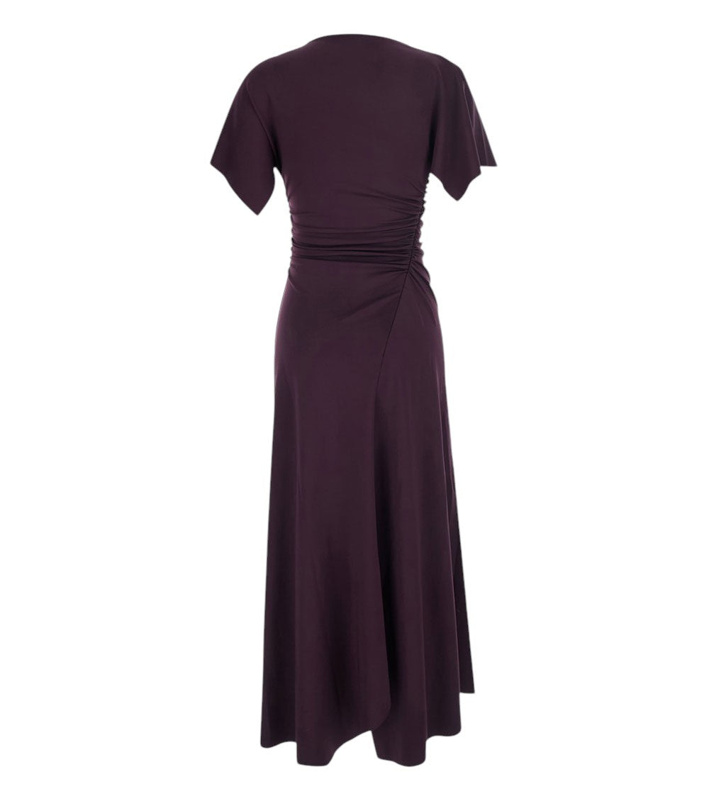 Dark Purple Boat Neck Maxi Dress 2