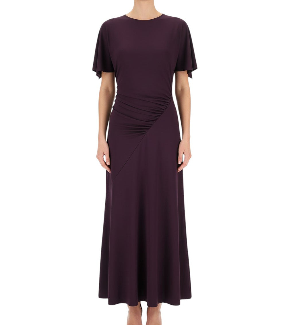 Dark Purple Boat Neck Maxi Dress 3