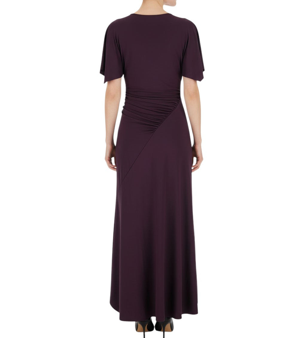 Dark Purple Boat Neck Maxi Dress 4