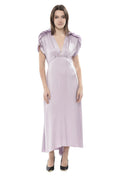 Purple V Neck Midi Dress 1