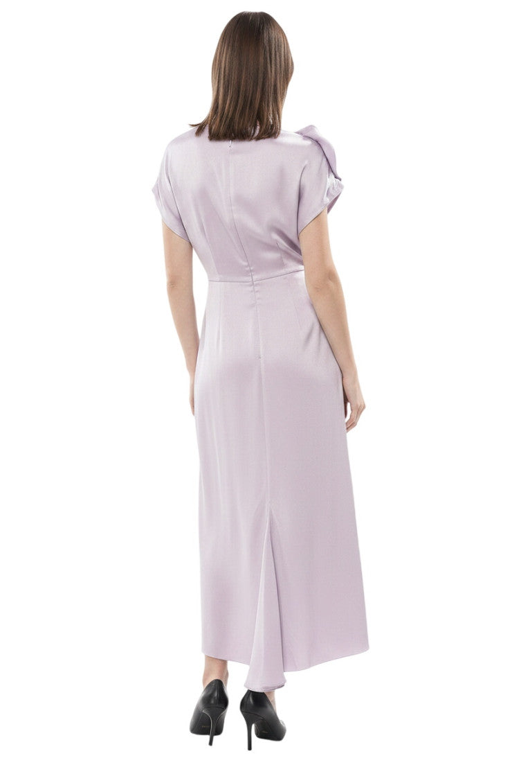 Purple V Neck Midi Dress 2