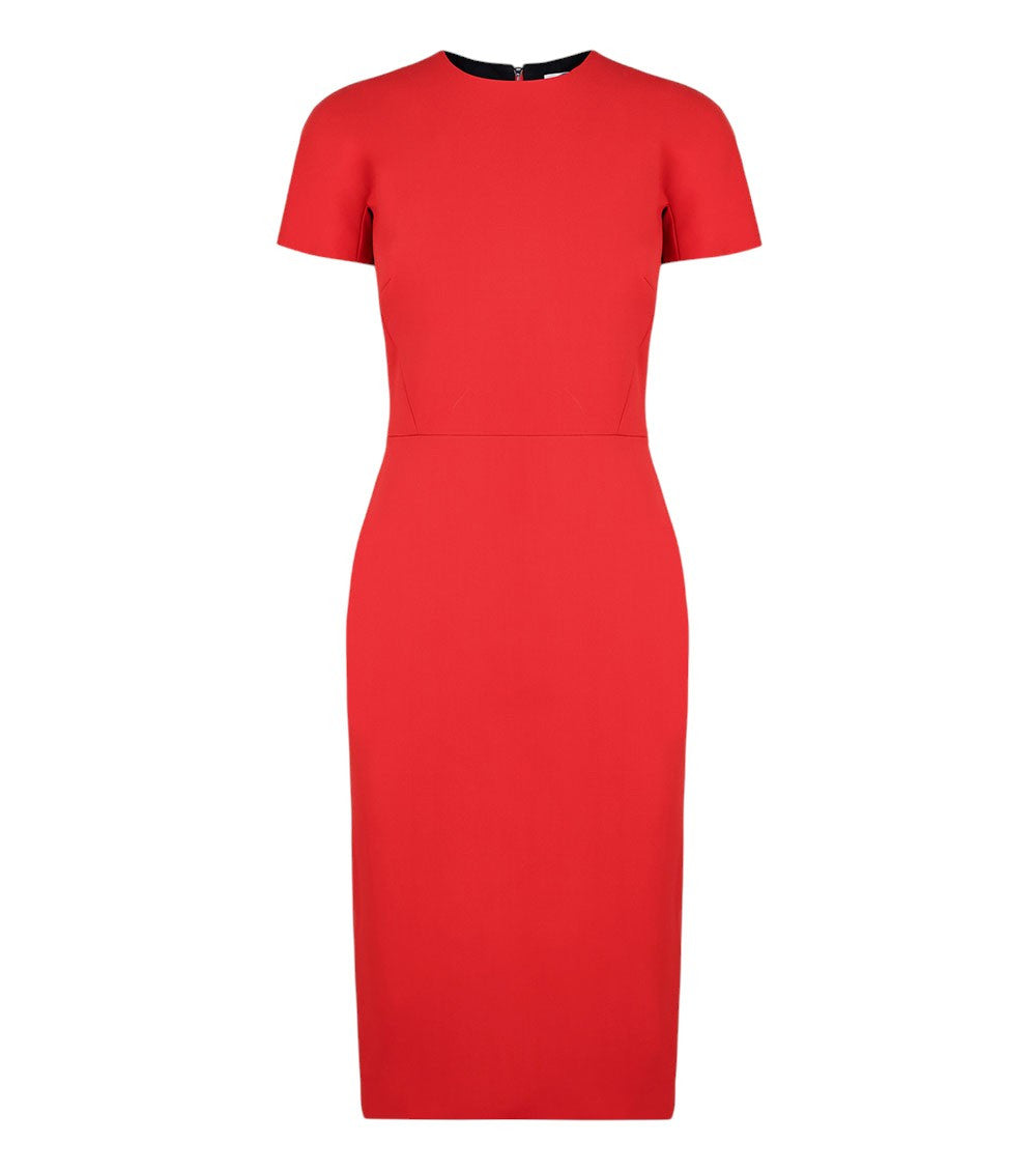 Red Crew Neck Dress 1