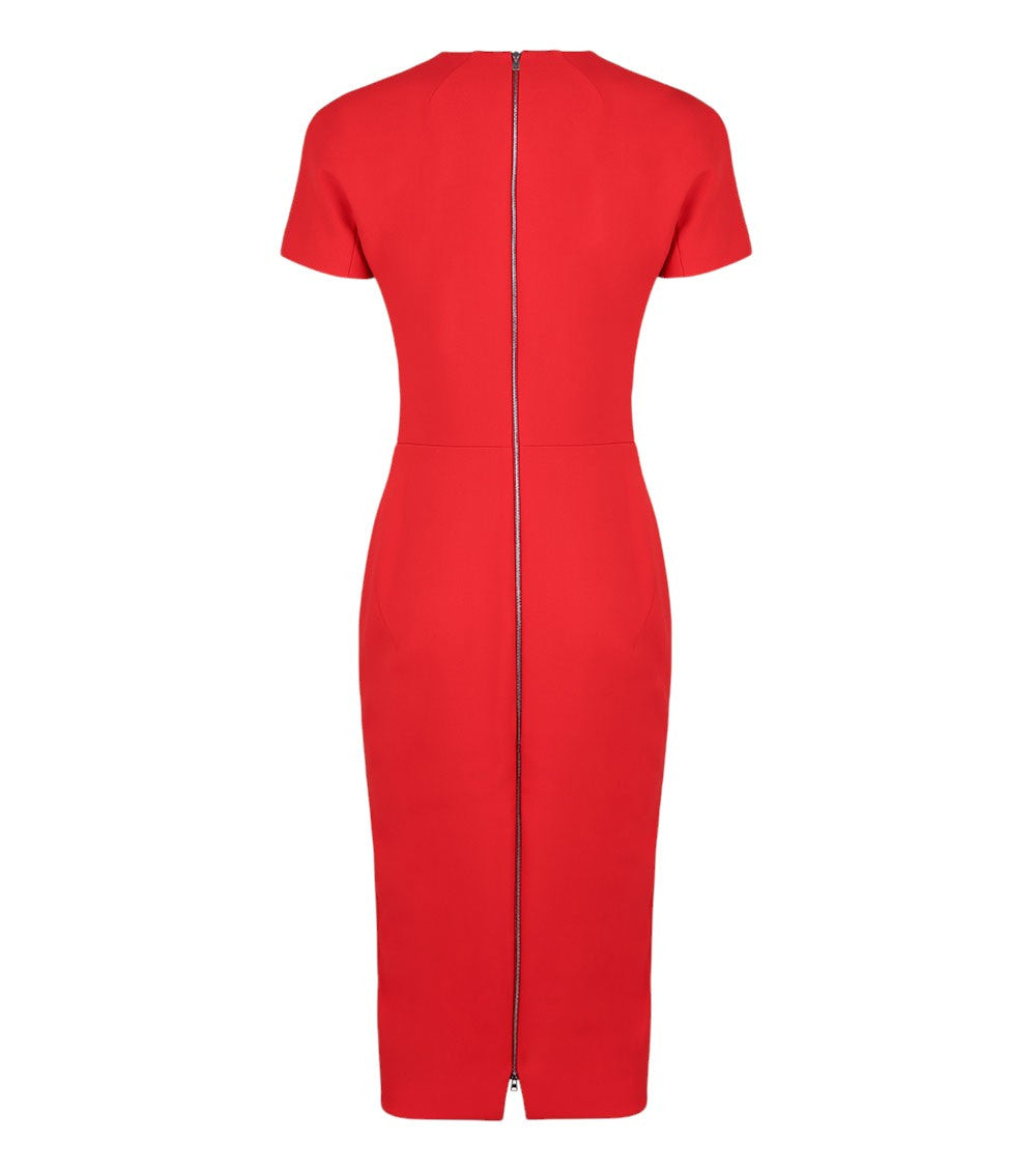 Red Crew Neck Dress 2