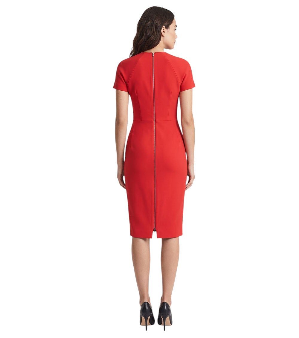 Red Crew Neck Dress 4