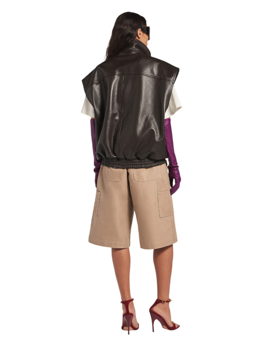 Brown Solid Mandarin Collar Jacket 3