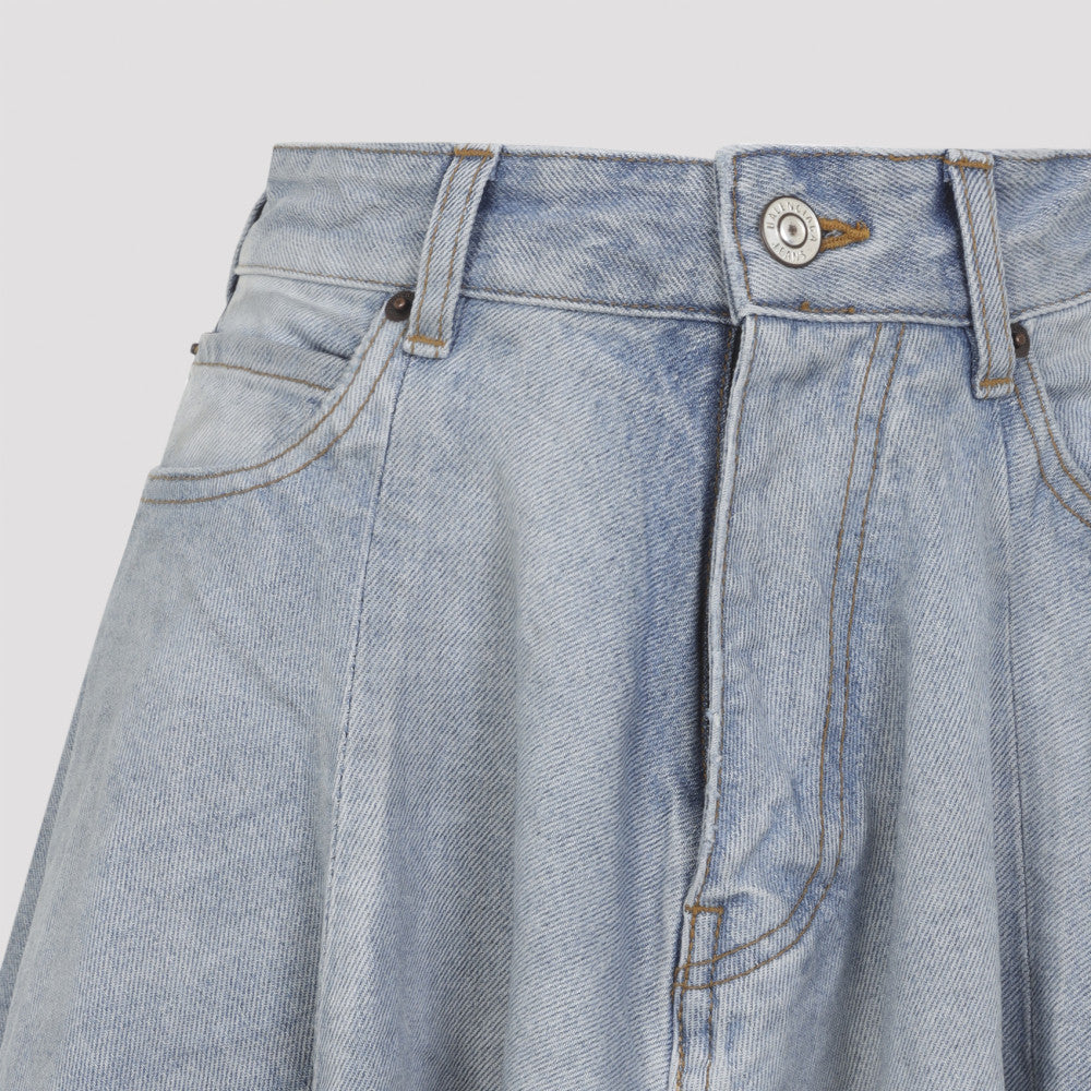 Light Blue Godet Maxi Skirt 5