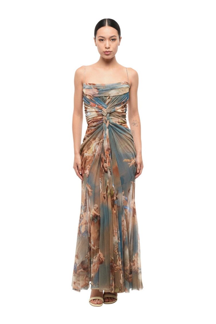 Multicolor Cowl Neck Maxi Dress 1