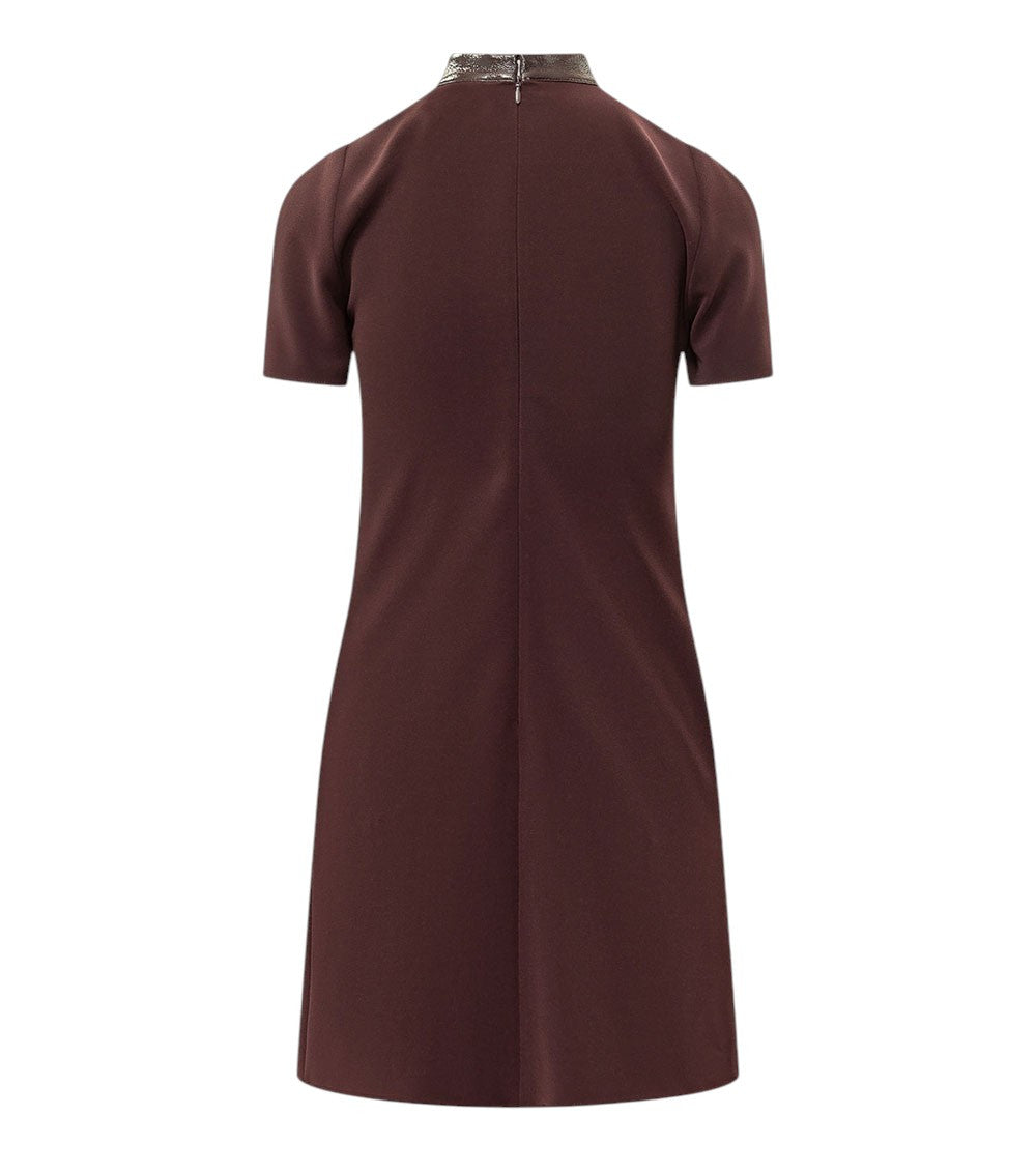 Brown Mock Collar Dress 2