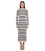 Multicolor Chevron Round Neck Dress 1