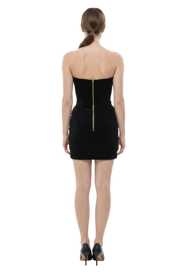 Black Embellished Strapless Mini Dress 2