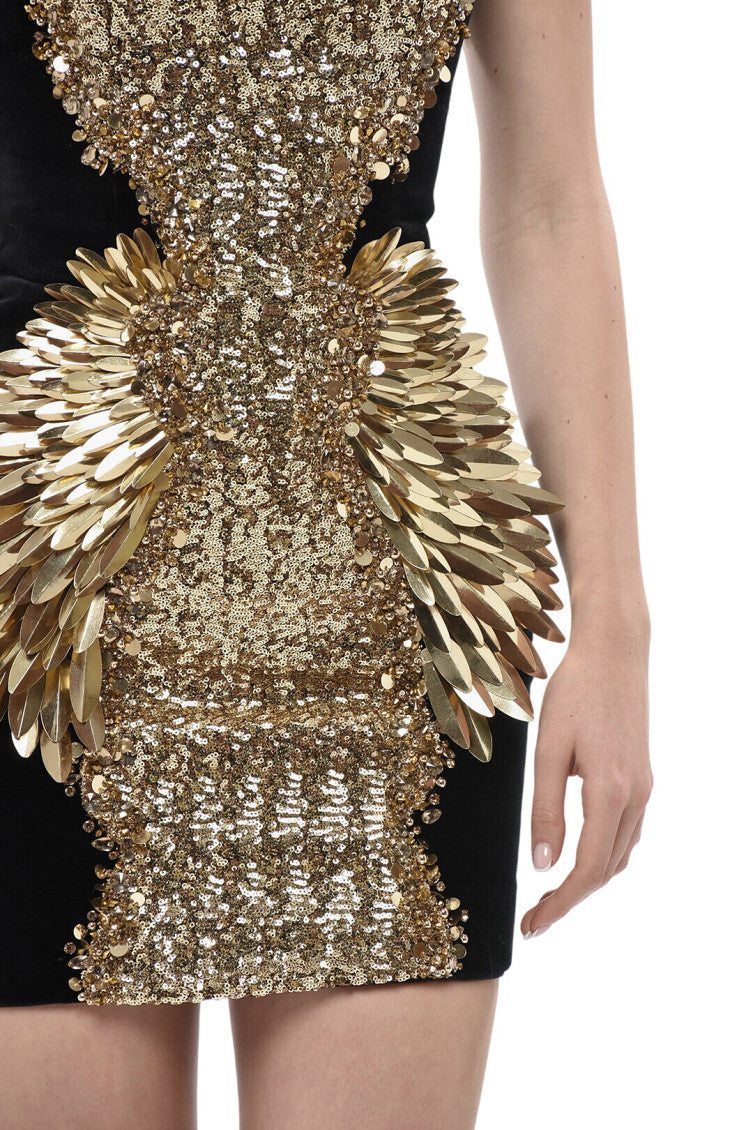 Black Embellished Strapless Mini Dress 3