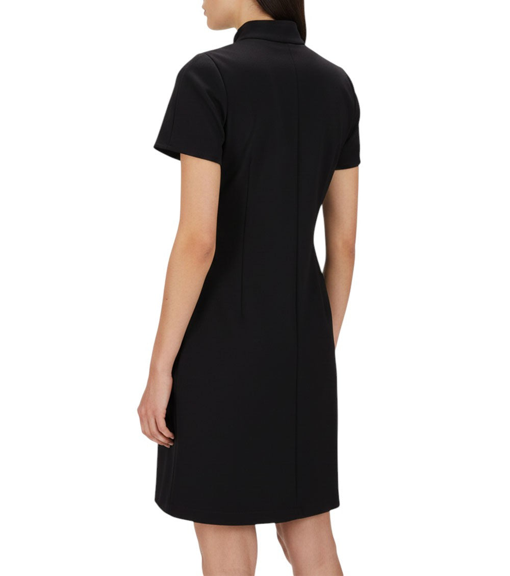 Black Mock Collar Mini Dress 4