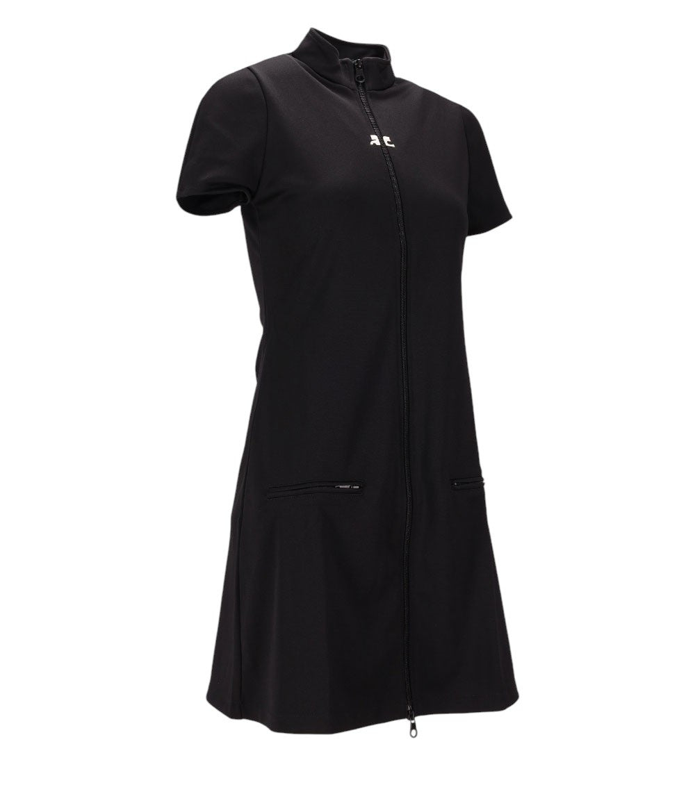 Black Mock Collar Mini Dress 5