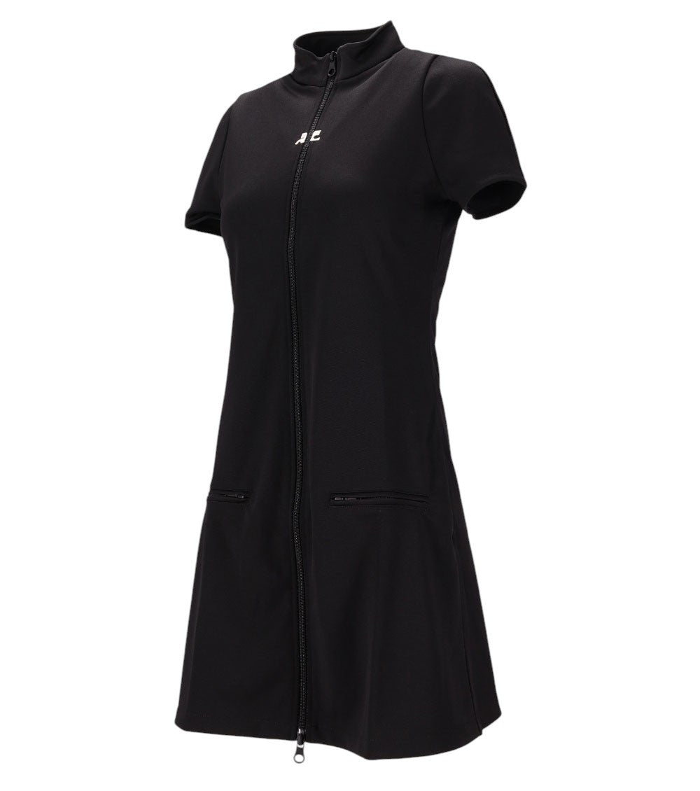 Black Mock Collar Mini Dress 6