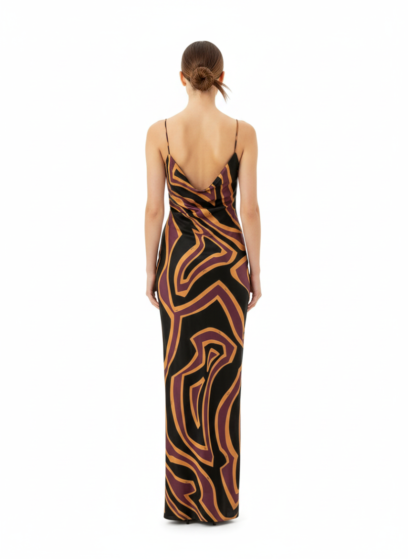 Multicolour Scoop Neck Maxi Dress 2