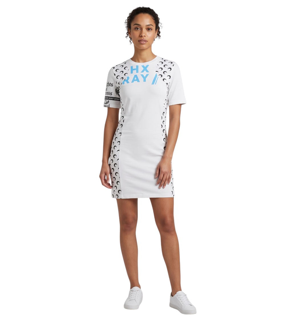 White Crew Neck Mini Dress 3
