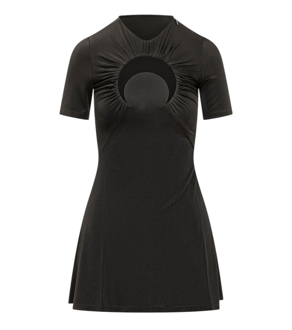 Black Round Neck Mini Dress 1