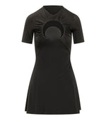 Black Round Neck Mini Dress 1