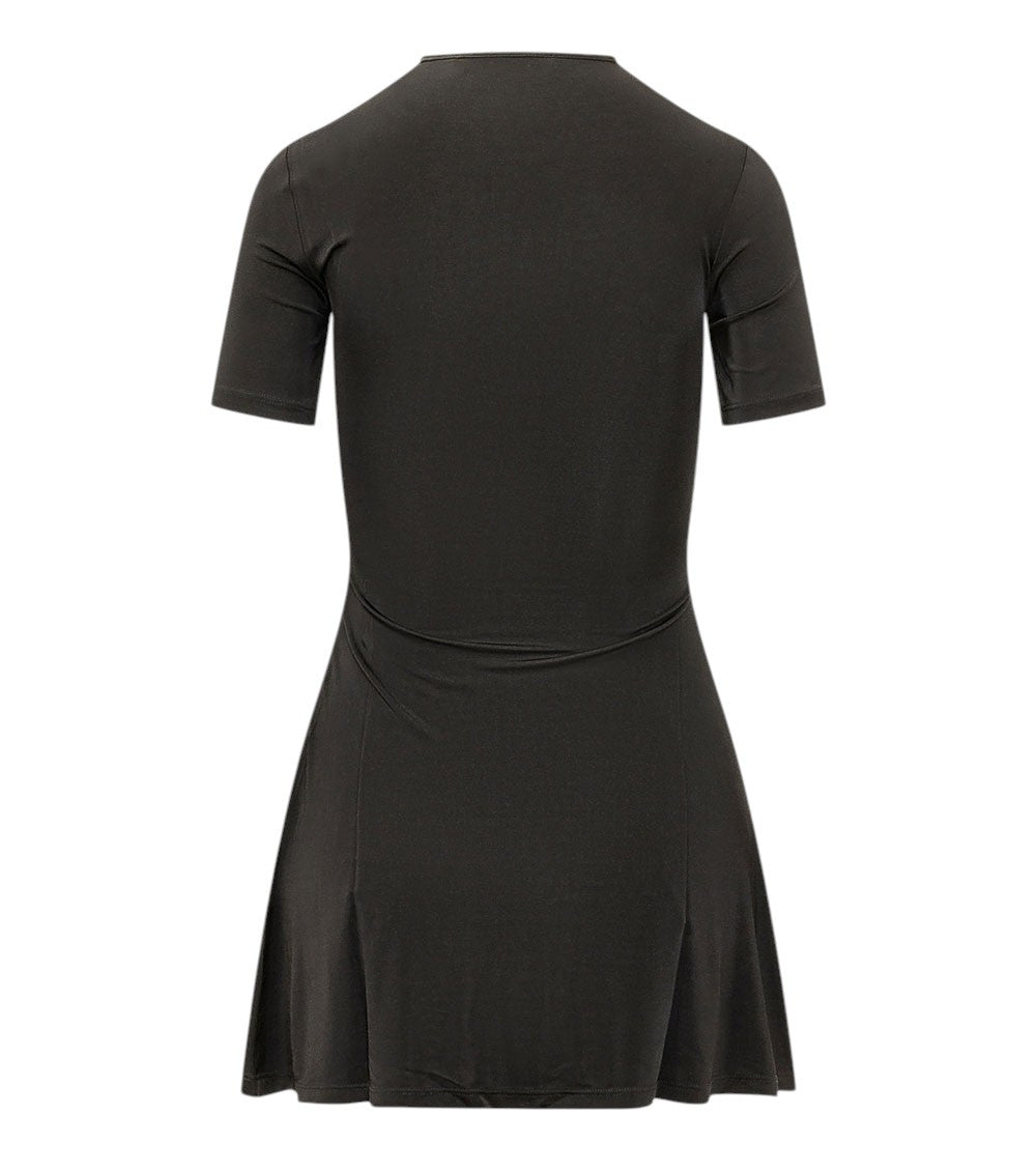 Black Round Neck Mini Dress 2