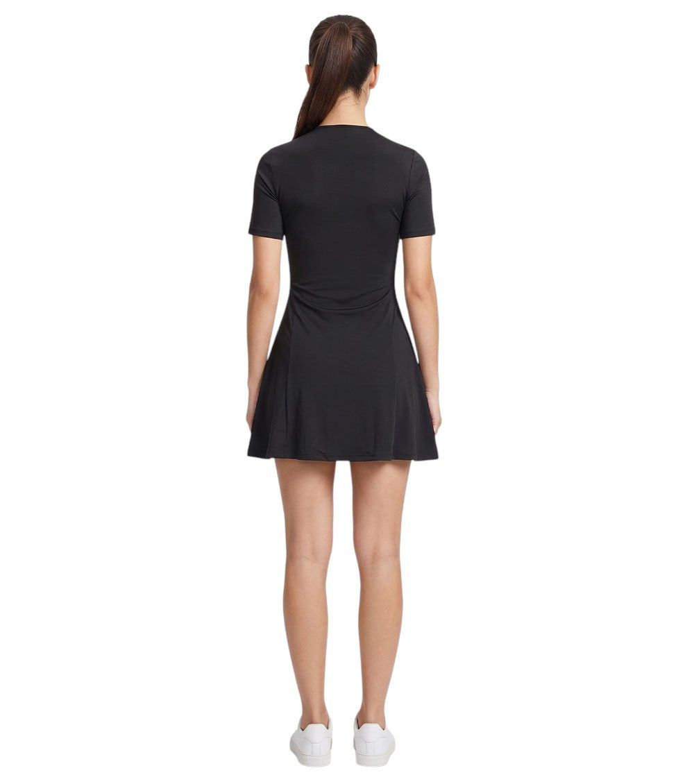 Black Round Neck Mini Dress 4