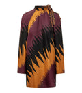 Multicolour Mandarin Collar Mini Dress 1