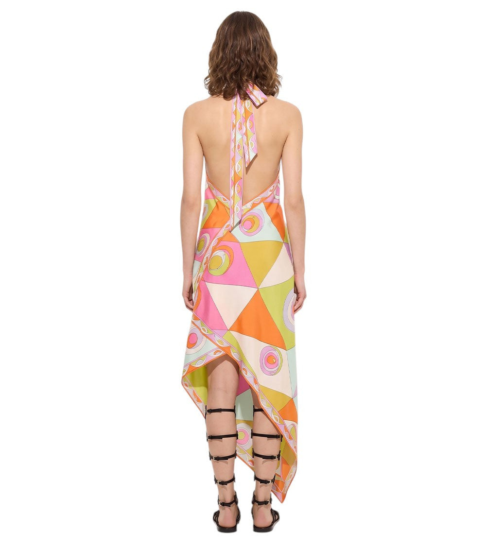 Multi Color Halter Neck Maxi Dress 2
