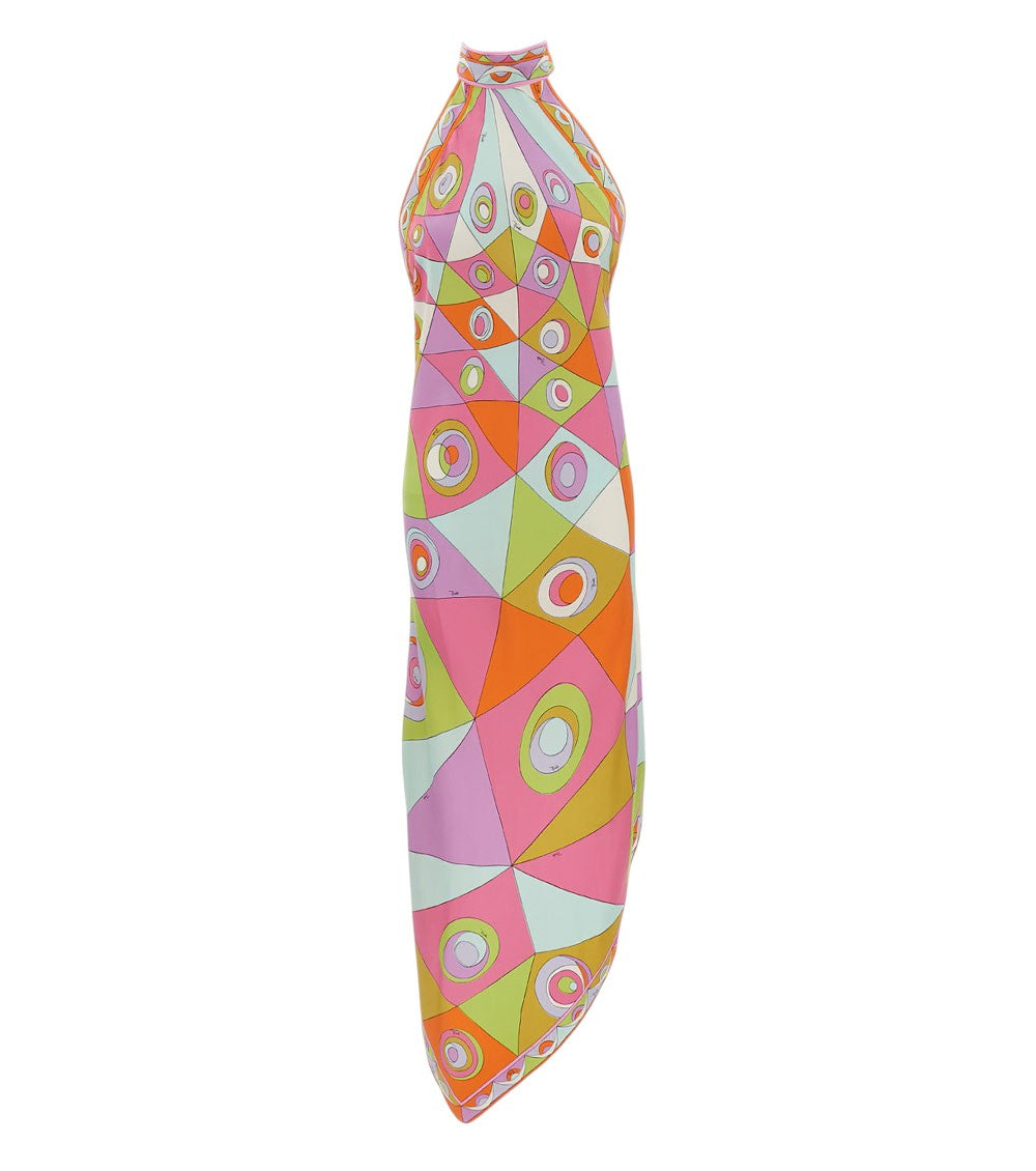 Multi Color Halter Neck Maxi Dress 3