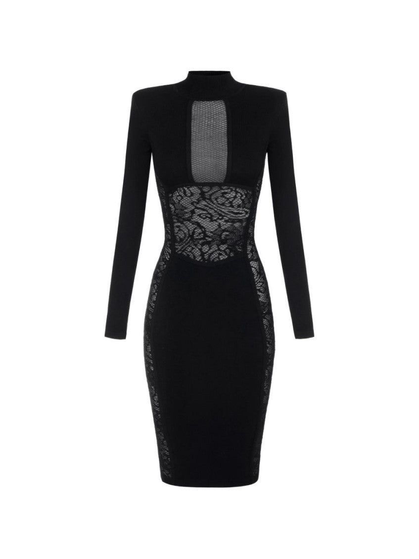 Black Mock Collar Dress 1