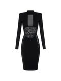 Black Mock Collar Dress 1