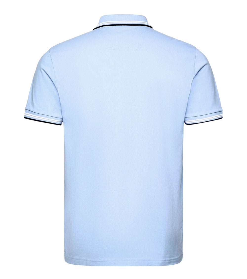 Light Blue Slim Logo Polo 2