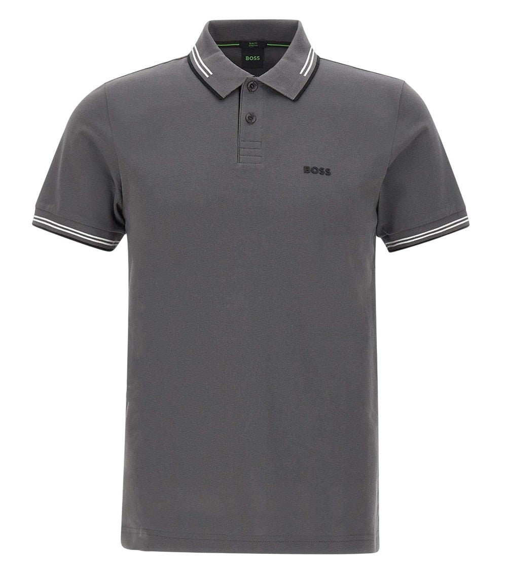 Dark Grey Slim Logo Polo 1