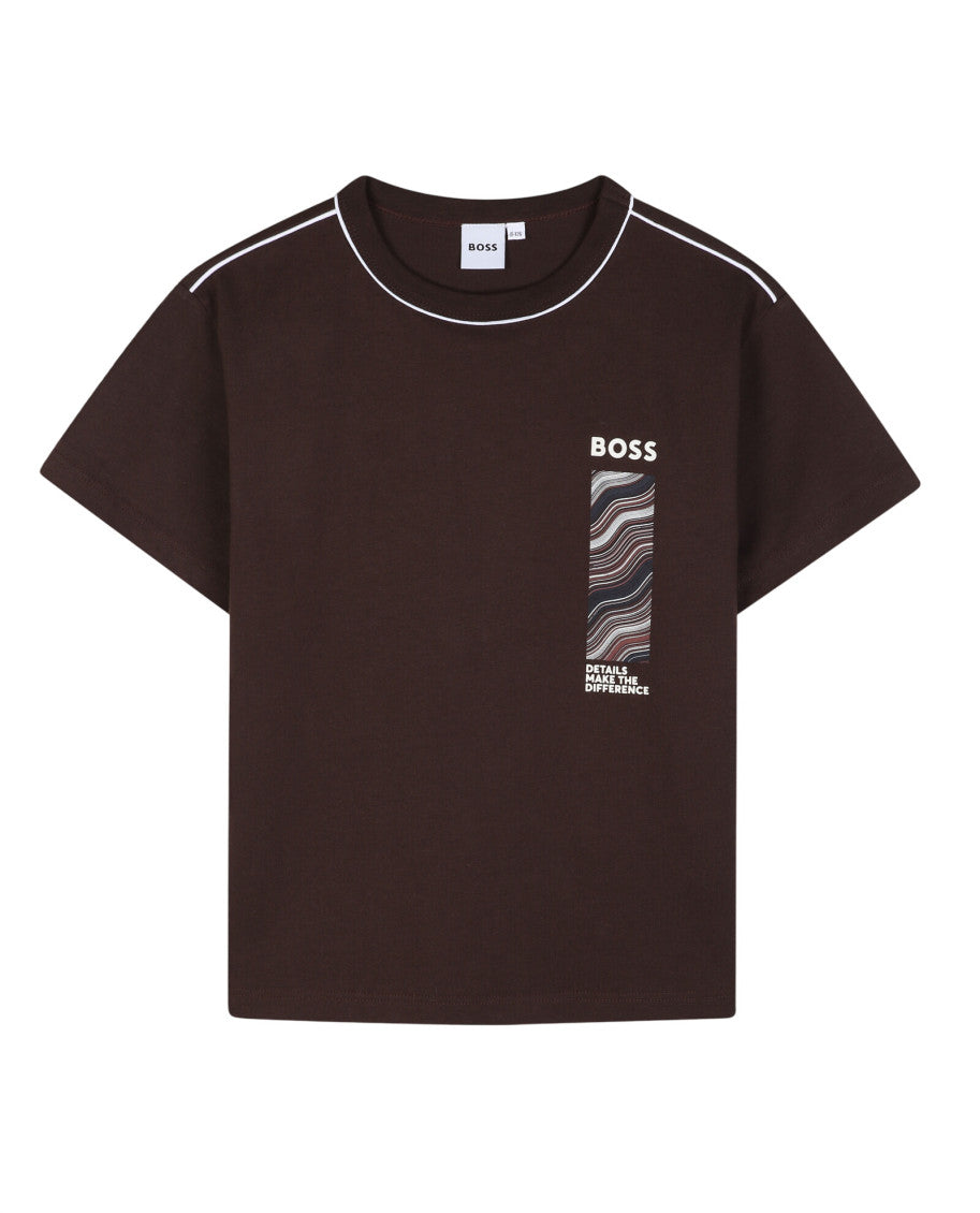 Boys Brown Crewneck T-shirt 1